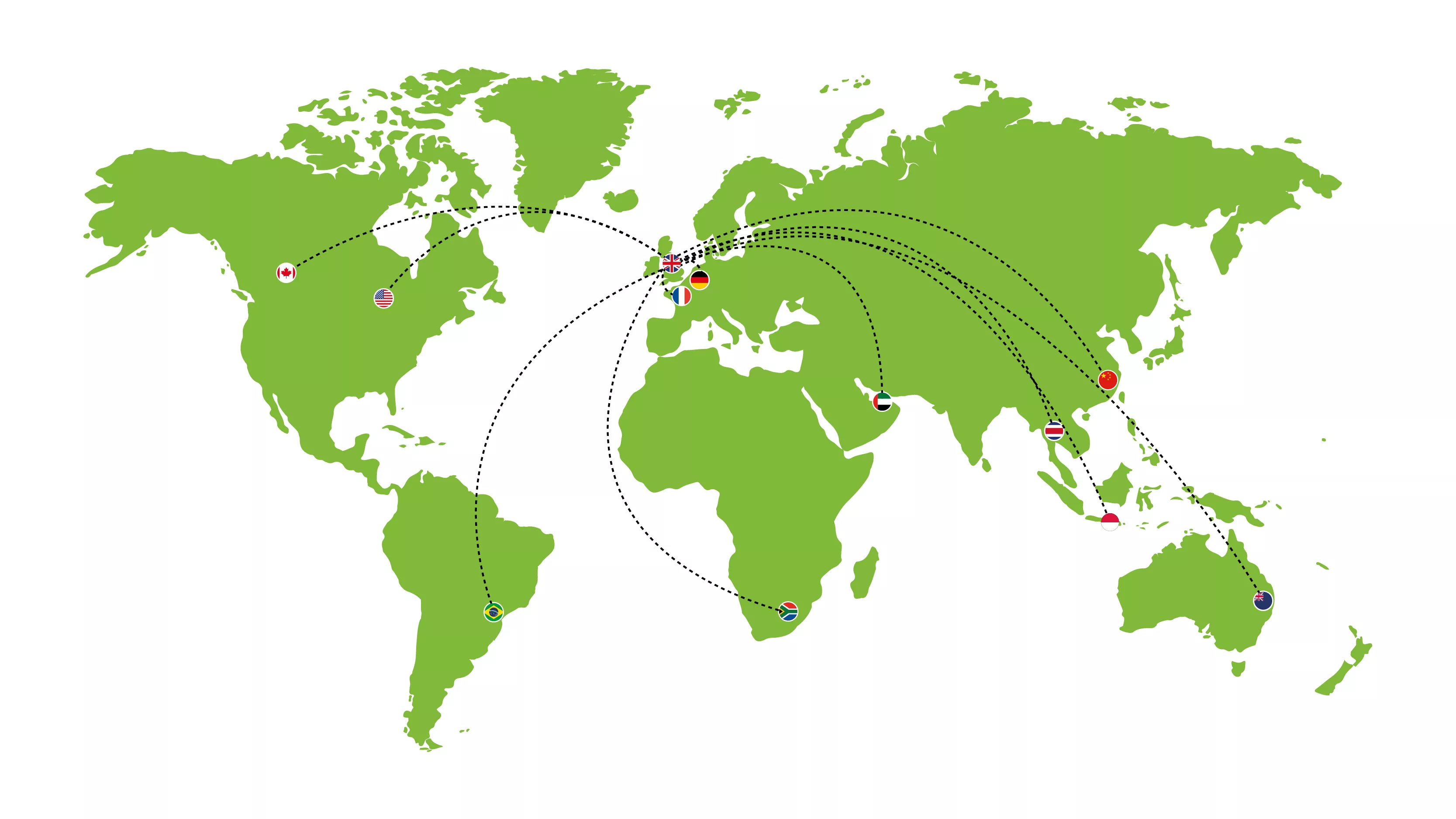 World map with trading locations